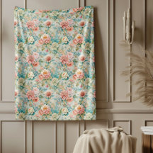 Couverture Rococo Rétro Avec Fleurs Gracieuses