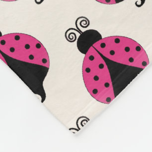 Polaire Couverture rose d'ouatine de bébé de coccinelle