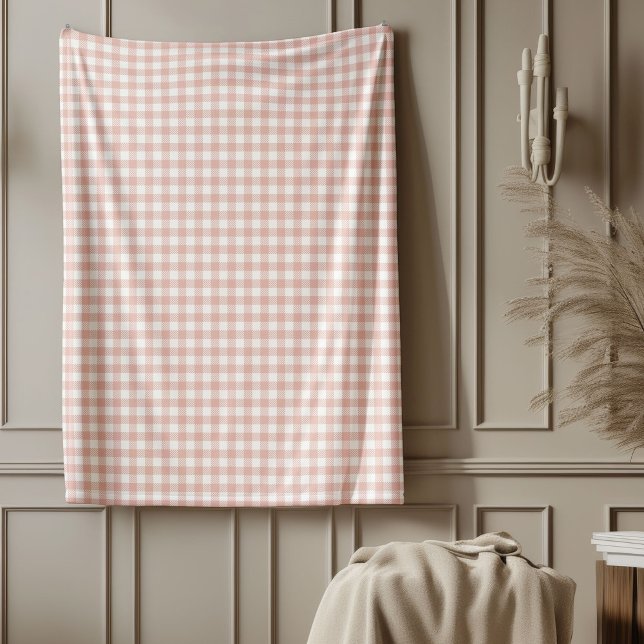 Polaire Couverture rose Gold Check pour un mode de vie mod (Rose Gold Check Blanket for Modern Cozy Living)