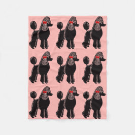 Polaire Couverture rose noire d'ouatine de caniches