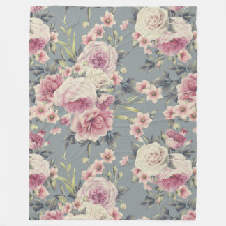Polaire couverture rose roses