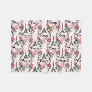 Polaire Couverture rose vintage d'ouatine de roses de