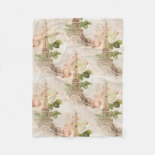 Polaire Couverture rose vintage d'ouatine de roses de