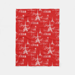 Polaire Couverture rouge d'ouatine de Noël de Paris Joyeu