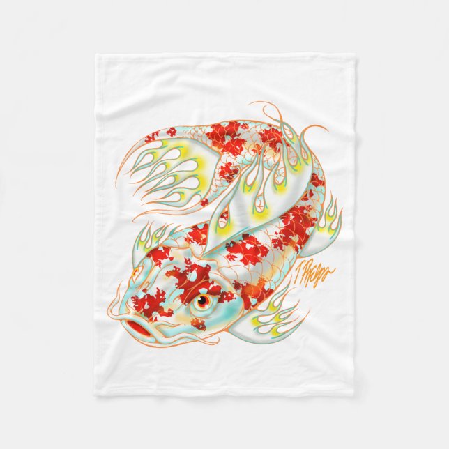 Polaire Couverture rouge et blanche de Koi (Devant)