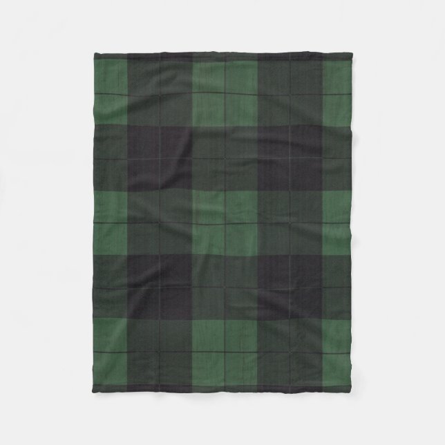 Polaire couverture rustique de pays d'ouatine noire verte (Devant)