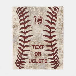 Polaire Couverture sale de base-ball avec VOTRE NOMBRE et
