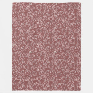 Polaire Couverture Sherpa Fleurie Fantaisie Rose Blush Som