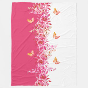 Polaire Couverture Sherpa Papillon Rose Pétale Douce