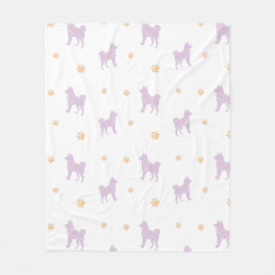 Polaire Couverture Shiba Inu – Cadeau Minimal Lavande