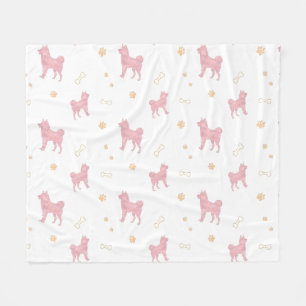 Polaire Couverture Shiba Inu – Cadeau Rose Pastel Minimali