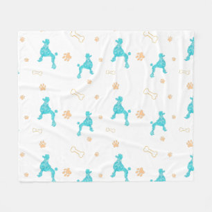 Polaire Couverture Silhouette de Caniche Bleu Pastel Minim