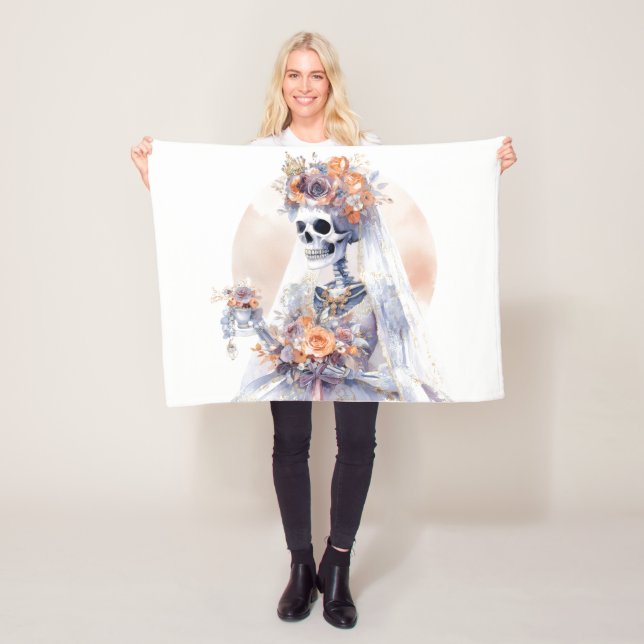 Polaire Couverture squelette d'Halloween éffrayante (En situation)