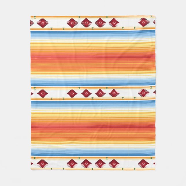 Polaire Couverture traditionnelle de Serape de Mexicain (Devant)