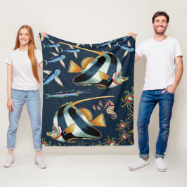 Polaire Couverture tropicale 2 d'ouatine de poissons et de