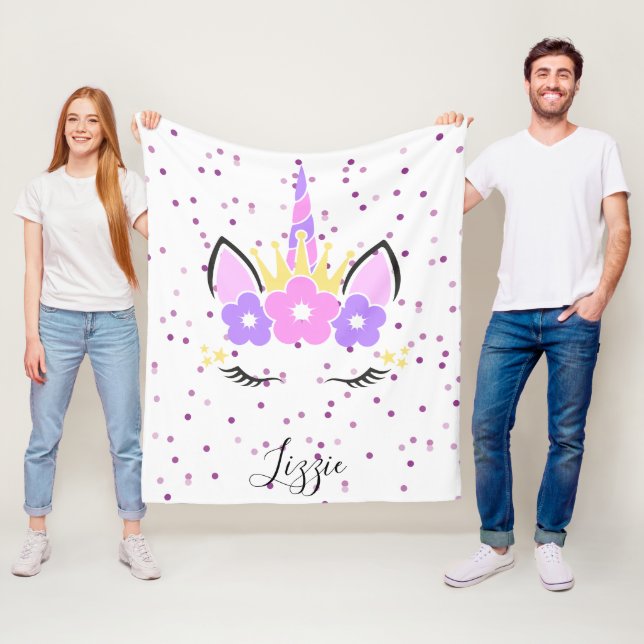 Polaire Couverture Unicorne | Face de licorne (En situation)