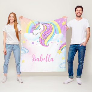 Polaire Couverture Unicorne personnalisée pour cadeaux de 