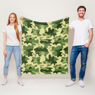 Polaire Couverture verte de décor de motif de camo de