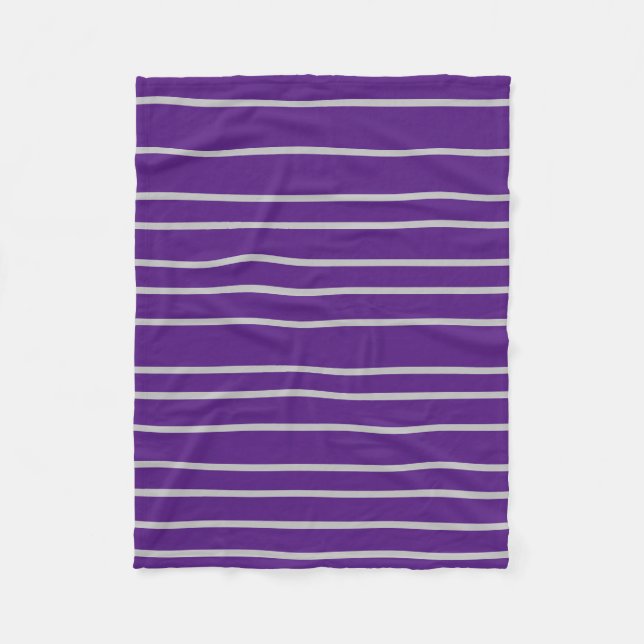 Polaire Couverture violette avec rayures blanches (Devant)