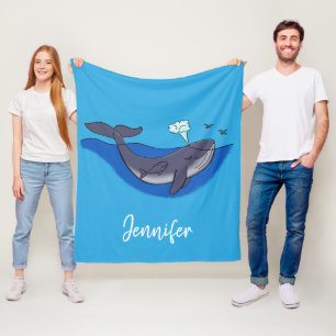 Polaire Cute baleine et veau couverture de dessin animé