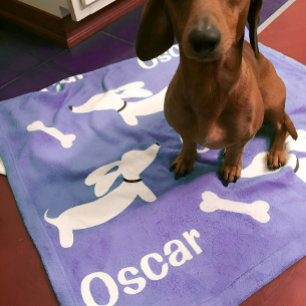 Polaire Cute Violet Personnalisée Couverture Dachshund