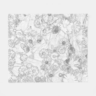 Polaire Daisies pâturage gris pâle couverture motif