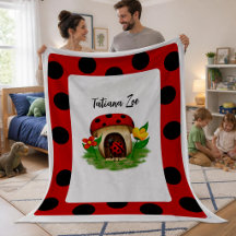 Doux ami coccinelle grande couverture en fleece