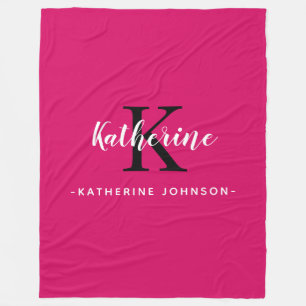 Polaire Élégante couverture en toison rose Monogramme