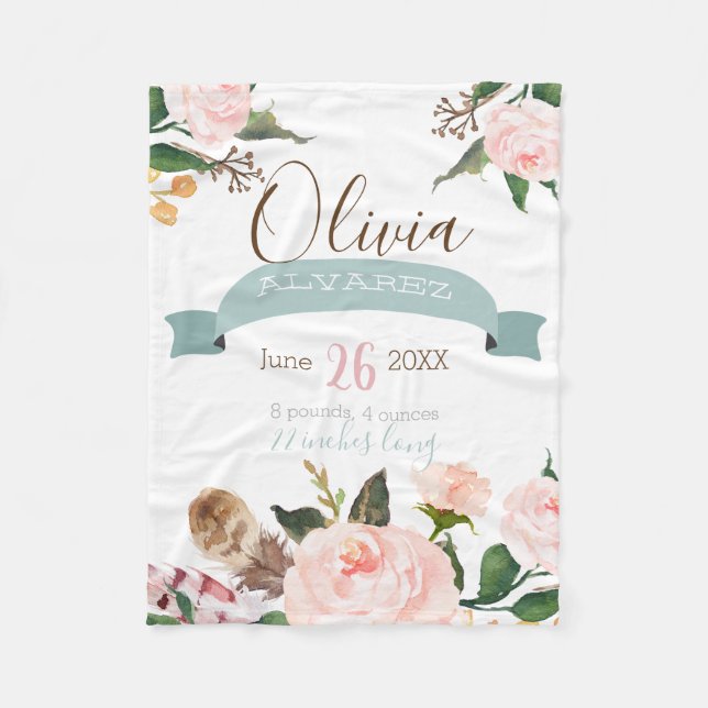 Polaire Faire-part de naissance couverture baby stat (Devant)
