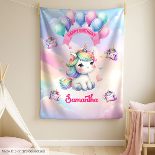Polaire Fille 1er Anniversaire Couverture Unicorn Pastel C