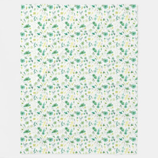 Polaire Fleurs verdoyantes Couverture confortable