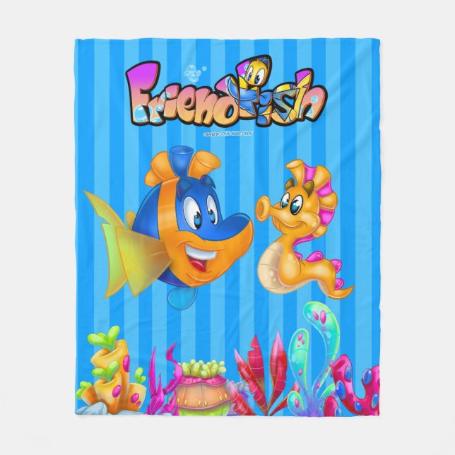 Polaire FriendFish jolie couverture de dessin animé (Devant)