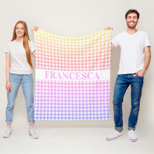 Polaire Gradient Pastel personnalisé En vichy couverture r