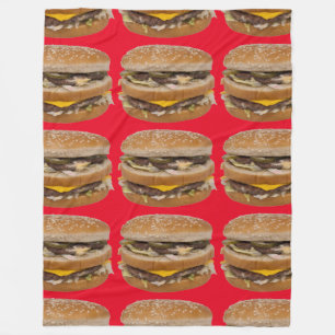 Polaire grand double cheeseburger rouge couverture
