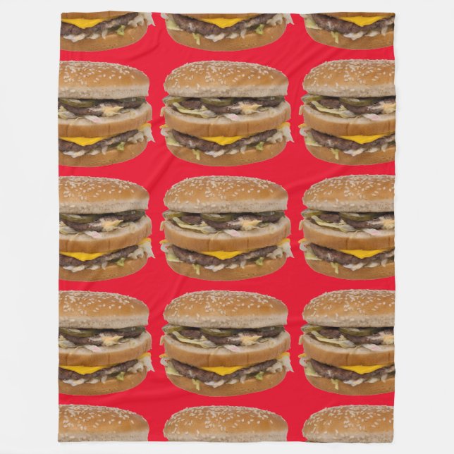 Polaire grand double cheeseburger rouge couverture (Devant)