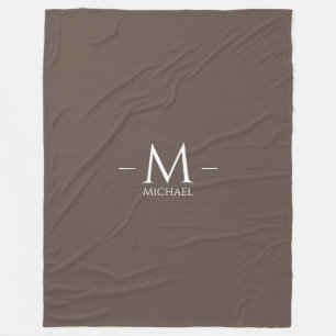 Polaire Grande couverture Monogramme Élégant Moderne Brown