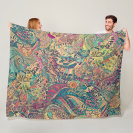 Polaire Hippie rétro : Couverture Mosiac colorée