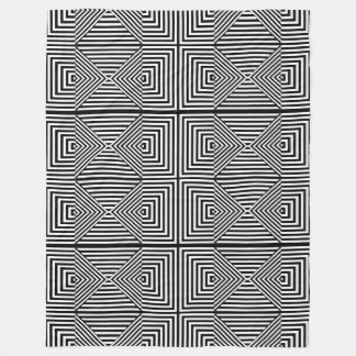 Polaire Illusion optique Couverture géométrique noire et b