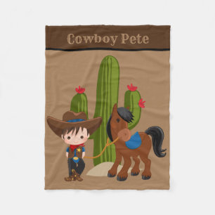 Polaire Joli bébé garçon ajouter nom couverture cowboy