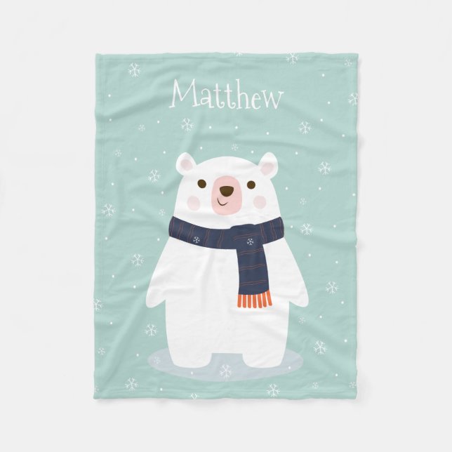 Polaire Jolie couverture de l'ours de Noël pour enfants en (Devant)
