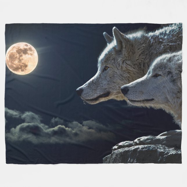 Polaire Loups dans la couverture d'ouatine de clair de (Devant (Horizontal))