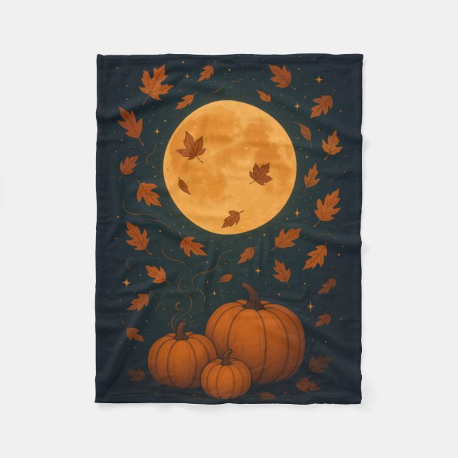 Polaire Lune d'automne - Couverture Citrouille confortable (Devant)