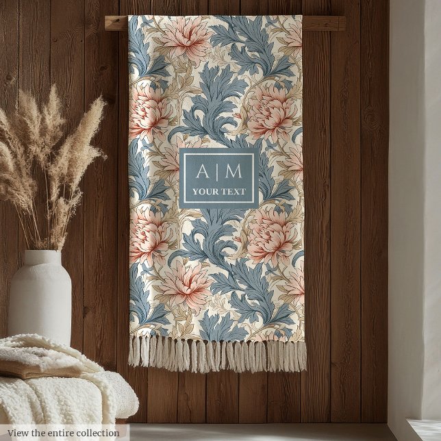 Polaire Luxueuse couverture de nom personnalisé d'inspirat (Luxurious Morris inspired custom name blanket)