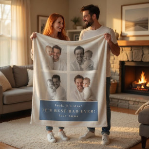 Polaire Meilleur Papa Personnalisé Couverture de Photo P