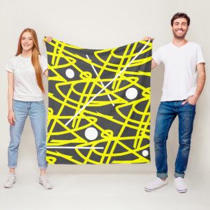 Polaire Minimalisme Abstrait Lignes jaunes Couverture gris