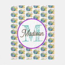 Monogramme personnaliser la couverture en toison