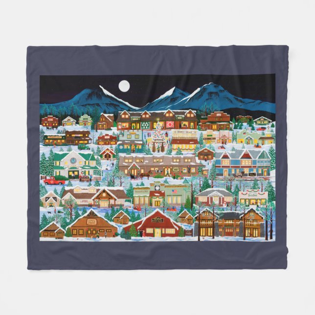 Polaire Noël dans la couverture d'ouatine de village de (Devant (Horizontal))