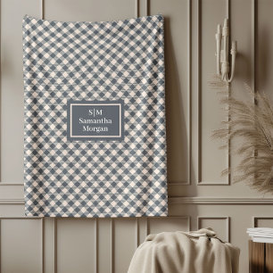 Polaire Nom personnalisé couverture grise chic style minim