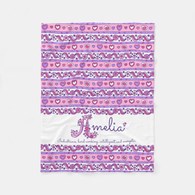 Polaire Nom personnalisé monogramme signifiant couverture  (Devant)