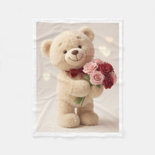 Polaire Nounours avec couverture de roses